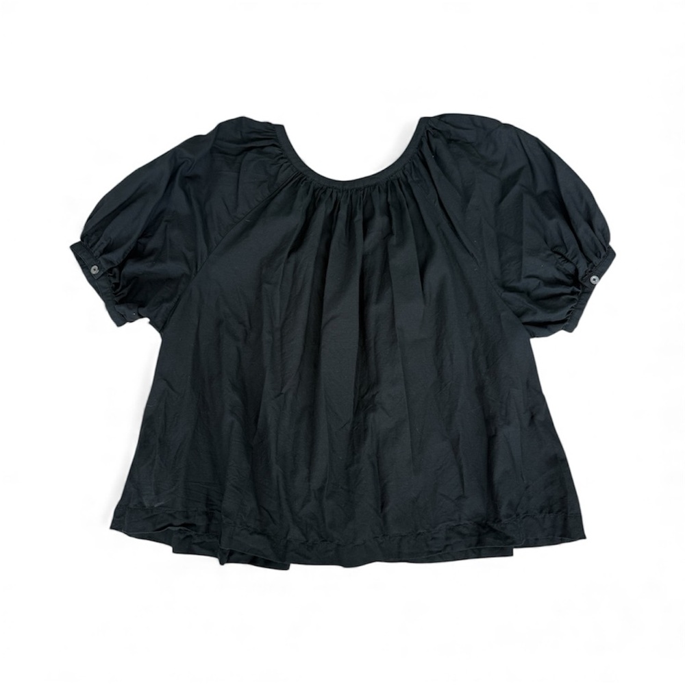 Madewell Black Puff Sleeve A-Line Top - Picture 7 of 8